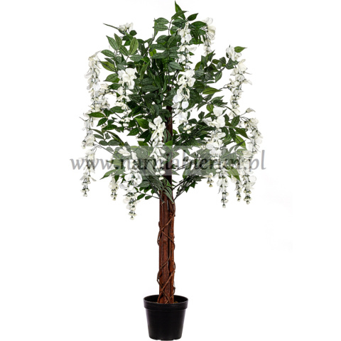 SZTUCZNE DRZEWO WISTERIA GLICYNIA BIAŁA 120 CM