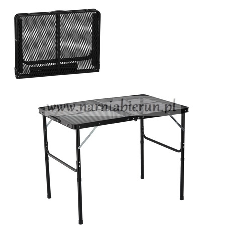 Stół turystyczny składany czarny 90 x 60 x 40/70cm Stół turystyczny składany czarny 90 x 60 x 40/70cm