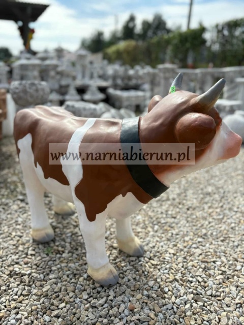 Figurka ogrodowa KROWA BRĄZOWO BIAŁA 82 cm Figurka ogrodowa KROWA BRĄZOWO BIAŁA 82 cm