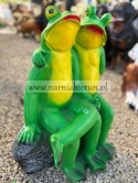 Figurka ogrodowa z żywicy ŻABA ŻABY NA ŁAWCE duże 62 cm
