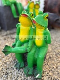 Figurka ogrodowa z żywicy ŻABA ŻABY NA ŁAWCE duże 62 cm