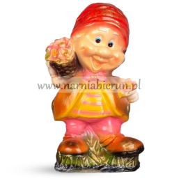 Figurka z ceramiki Krasnoludek krasnal skrzat Leśny żuk 41 cm