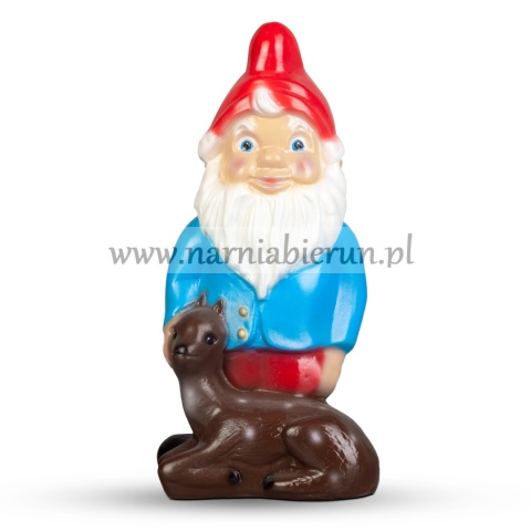 Figurka z ceramiki Krasnal z jeleniem skrzat krasnoludek jeleń 35 cm Figurka z ceramiki Krasnal z jeleniem skrzat krasnoludek jeleń 35 cm