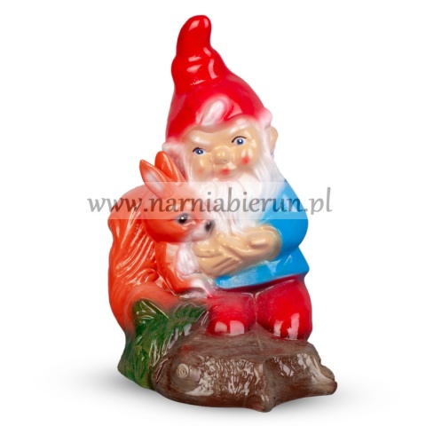 Figurka z ceramiki Krasnal z wiewiórką skrzat krasnoludek wiewiórka 37 cm Figurka z ceramiki Krasnal z wiewiórką skrzat krasnoludek wiewiórka 37 cm