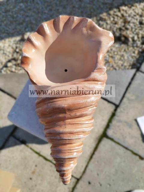 Figurka z ceramiki Muszla muszelka donica doniczka 35 cm Figurka z ceramiki Muszla muszelka donica doniczka 35 cm