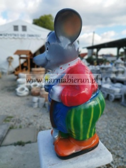 Figurka z ceramiki Mysz w spodniach Myszka z łopatą 40 cm