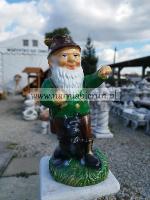 Figurka z ceramiki Krasnal skrzat krasnoludek leśnik leśniczy 41 cm Figurka z ceramiki Krasnal skrzat krasnoludek leśnik leśniczy 41 cm