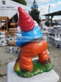 Figurka z ceramiki Krasnal skrzat krasnoludek z miotłą 28 cm