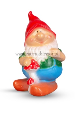 Figurka z ceramiki Krasnal skrzat krasnoludek grubasek 24 cm