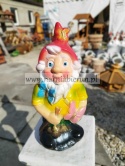 Figurka z ceramiki Krasnal skrzat krasnoludekz motylkiem 35 cm