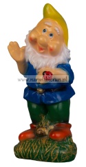 Figurka z ceramiki Krasnal skrzat krasnoludek z biedronką 44 cm Figurka z ceramiki Krasnal skrzat krasnoludek z biedronką 44 cm
