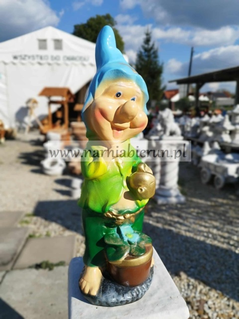 Figurka z ceramiki Krasnal skrzat krasnoludek Elf zielony 50 cm Figurka z ceramiki Krasnal skrzat krasnoludek Elf zielony 50 cm
