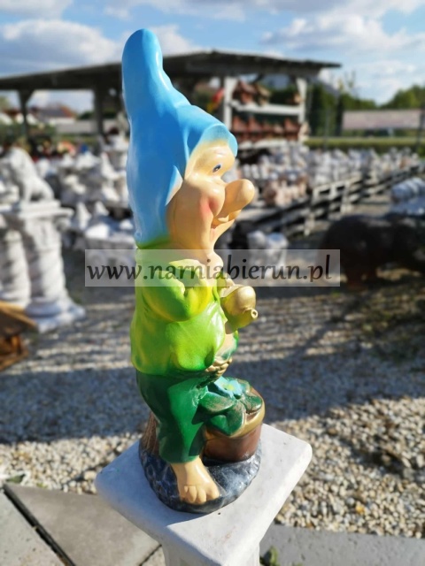 Figurka z ceramiki Krasnal skrzat krasnoludek Elf zielony 50 cm Figurka z ceramiki Krasnal skrzat krasnoludek Elf zielony 50 cm