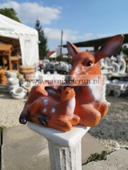 Figurka z ceramiki Sarny sarenki sarna mama z małym 35 cm