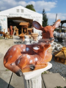 Figurka z ceramiki Sarny sarenki sarna mama z małym 35 cm