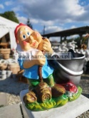 Figurka z ceramiki Krasnal skrzat krasnoludek z wiadrem donica doniczka 29 cm Figurka z ceramiki Krasnal skrzat krasnoludek z wiadrem donica doniczka 29 cm