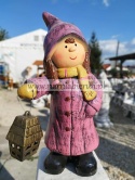 Figurka z ceramiki Dziewczynka zimą zimowa z lampką dziewczyna 50 cm