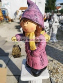 Figurka z ceramiki Dziewczynka zimą zimowa z lampką dziewczyna 50 cm