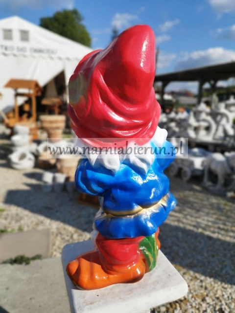 Figurka z ceramiki Krasnal skrzat krasnoludek z gęsią gąska 44 cm Figurka z ceramiki Krasnal skrzat krasnoludek z gęsią gąska 44 cm