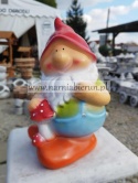 Figurka z ceramiki Krasnal skrzat krasnoludek grubasek 24 cm