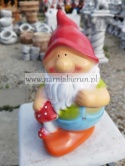 Figurka z ceramiki Krasnal skrzat krasnoludek grubasek 24 cm