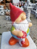 Figurka z ceramiki Krasnal skrzat krasnoludek grubasek 24 cm