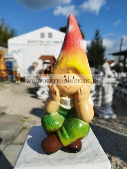 Figurka z ceramiki Troll Skrzat chłopczyk marzyciel 35 cm