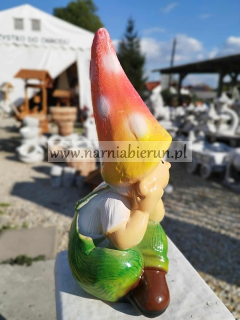 Figurka z ceramiki Troll Skrzat chłopczyk marzyciel 35 cm Figurka z ceramiki Troll Skrzat chłopczyk marzyciel 35 cm