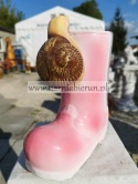 Figurka z ceramiki Kalosz ze ślimakiem ślimak but donica doniczka 22 cm Figurka z ceramiki Kalosz ze ślimakiem ślimak but donica doniczka 22 cm