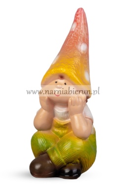 Figurka z ceramiki Troll Skrzat chłopczyk marzyciel 35 cm