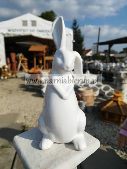 Figurka z ceramiki biały królik króliczek zając zajączek 38 cm