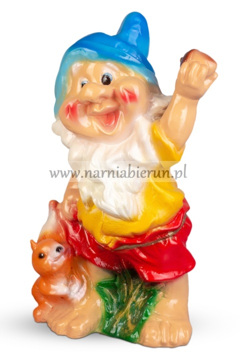 Figurka z ceramiki Krasnal z wiewiórką Figurka z ceramiki Krasnal z wiewiórką