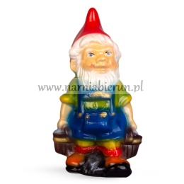 Figurka z ceramiki Krasnal z wiadrami nosiwoda skrzat krasnoludek 33 cm