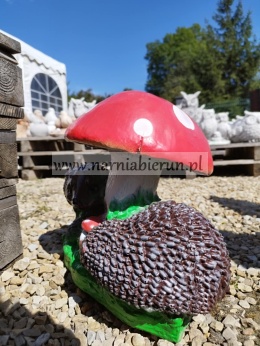 Figurka z żywicy Grzyb muchomomor z jeżami jeż Prawdziwek 30 cm