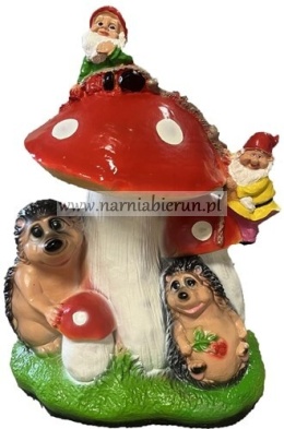 Figurka z żywicy Jeżyki Grzyb Muchomor Skrzaty Grzybek Krasnale 55cm