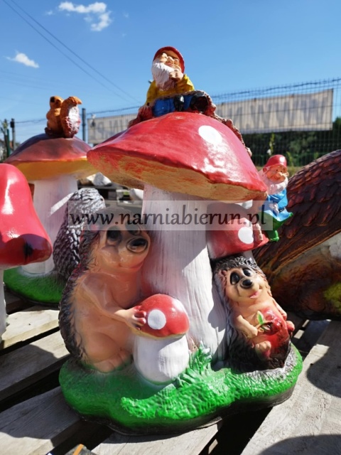Figurka z żywicy Jeżyki Grzyb Muchomor Skrzaty Grzybek Krasnale 55cm Figurka z żywicy Jeżyki Grzyb Muchomor Skrzaty Grzybek Krasnale 55cm