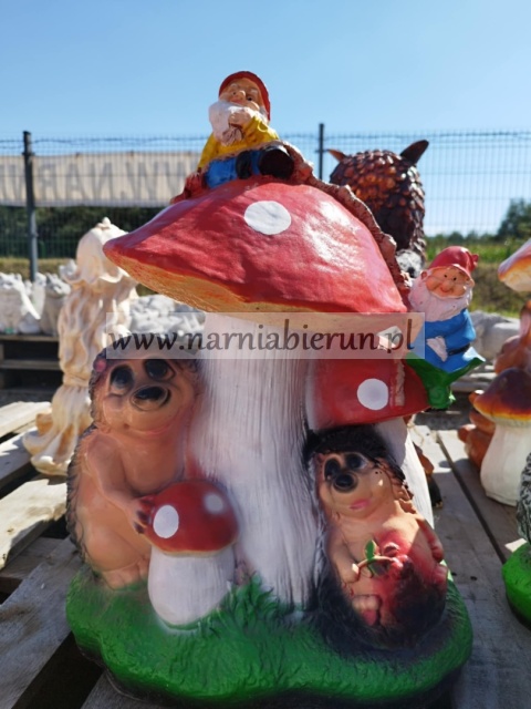 Figurka z żywicy Jeżyki Grzyb Muchomor Skrzaty Grzybek Krasnale 55cm Figurka z żywicy Jeżyki Grzyb Muchomor Skrzaty Grzybek Krasnale 55cm