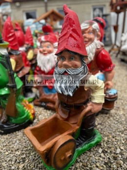 Figurka z żywicy KRASNAL z taczką Rumcajs 80 cm