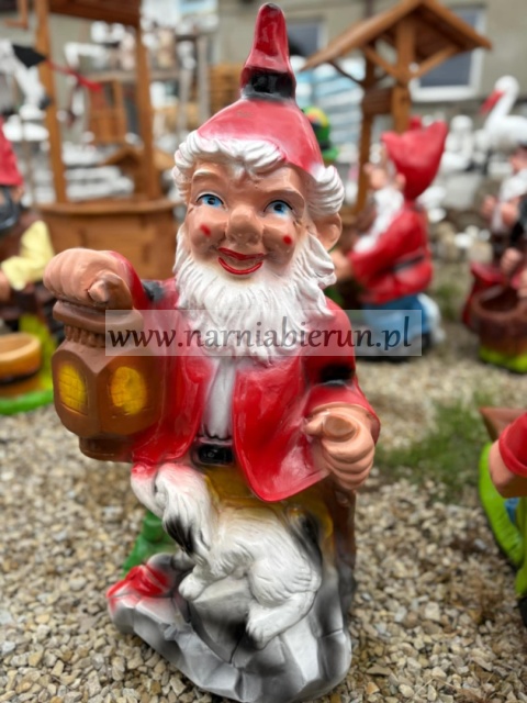 Figurka z żywicy Karsnoludek Krasnal z psem 80 cm Figurka z żywicy Karsnoludek Krasnal z psem 80 cm