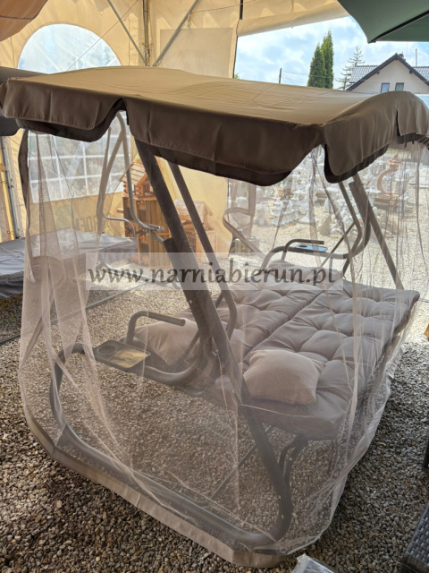 HUŚTAWKA OGRODOWA Z MOSKITIERĄ 220 x 130 x 175 CM SZARA Z FUNKCJĄ LEŻANKI HUŚTAWKA OGRODOWA Z MOSKITIERĄ 220 x 130 x 175 CM SZARA Z FUNKCJĄ LEŻANKI
