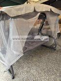 HUŚTAWKA OGRODOWA Z MOSKITIERĄ 220 x 130 x 175 CM SZARA Z FUNKCJĄ LEŻANKI