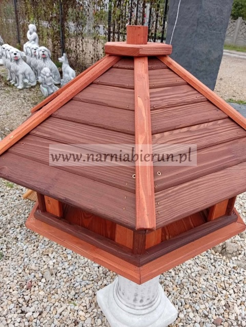 Karmnik dla ptaków drewniany XXL brązowy