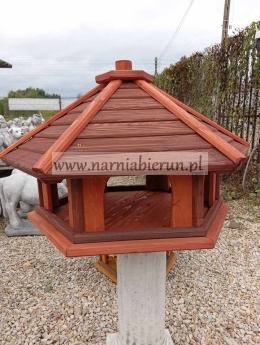 Karmnik dla ptaków drewniany XXL brązowy