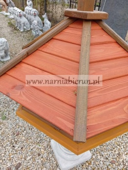 Karmnik dla ptaków drewniany XXL żółto-pomarańczowy