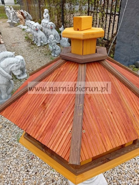 Karmnik dla ptaków z wsypem XXL żółto- pomarańczowy