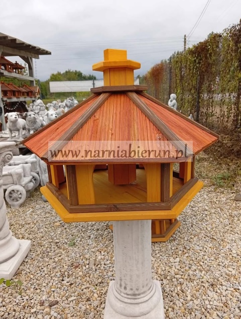 Karmnik dla ptaków z wsypem XXL żółto- pomarańczowy