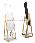 LUSTRO STOJĄCE PÓŁKA DREWNIANE 149CM W RAMIE BIAŁE