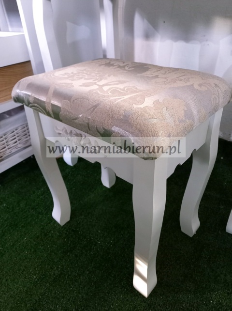Taboret retro biały vintage do toaletki Taboret retro biały vintage do toaletki