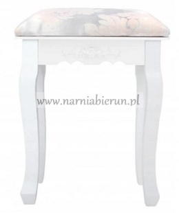 Taboret retro biały vintage do toaletki