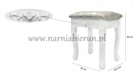 Taboret retro biały vintage do toaletki Taboret retro biały vintage do toaletki